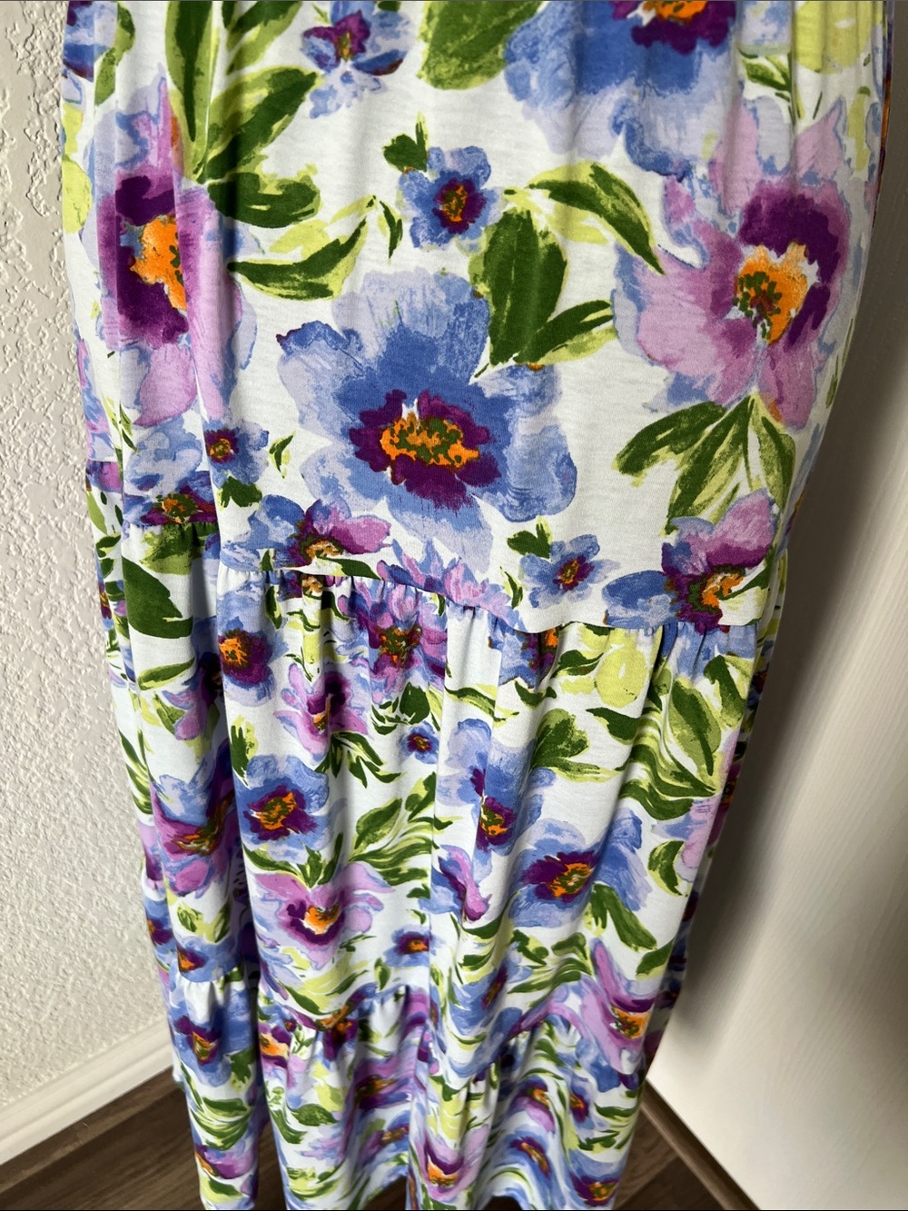 Emma & Michele Lavender and Green Floral Sleeveless Maxi Dress - Picture 6 of 11